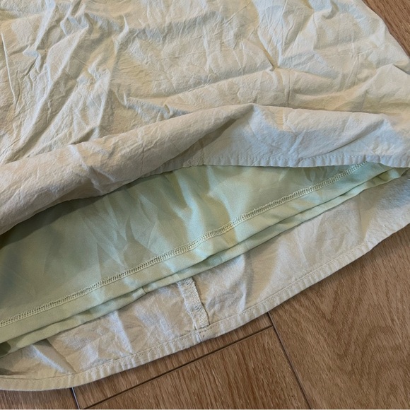 Kendall + Kylie Backless Puff Sleeve Tie Back Khaki Mini Dress | Light Green | S - Picture 9 of 16